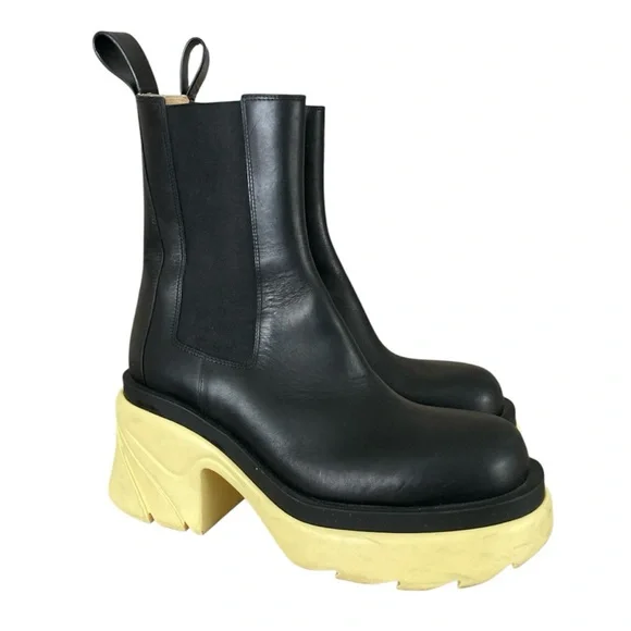 HP Veneta Black Lemonade ‘Flash’ Platform Chelsea Boot - Picture 4 of 10